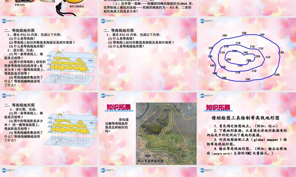 七年级地理上册 2.2 地形图的判读课件 商务星球版 课件