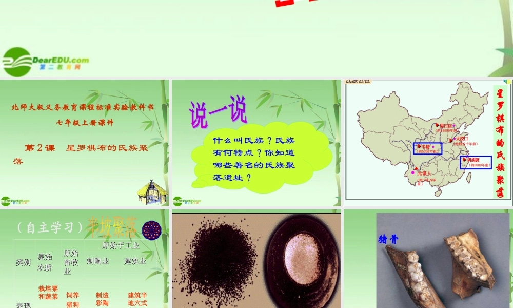 七年级历史上册 星罗棋布的氏族聚落课件 北师大版 课件