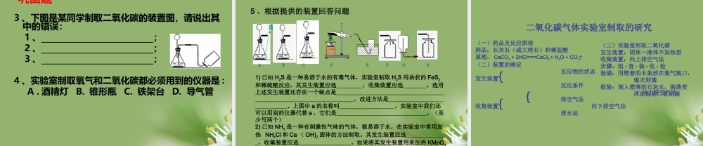 九年级化学上册 二氧化碳制取的研究新授课课件 人教新课标版 课件