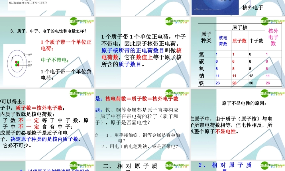 九年级化学上册 41原子的构成课件3 人教新课标版 课件