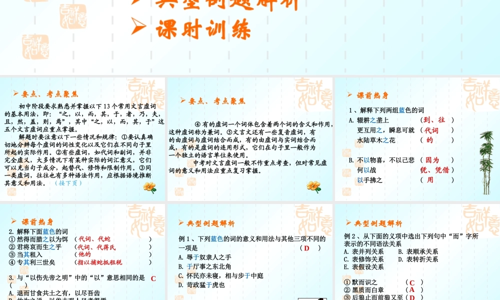 中考语文系列课件 文言文阅读三 课件