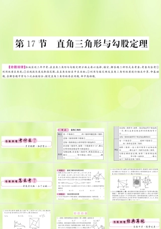 (贵州专版)中考数学总复习 第1轮 教材知识梳理 第4章 图形的初步认识与三角形 第17节课件