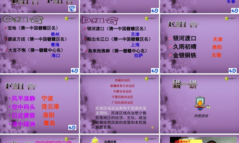 七年级历史与社会上册 第三单元第一课第二框国土与人民－行政区划课件 人教版 课件