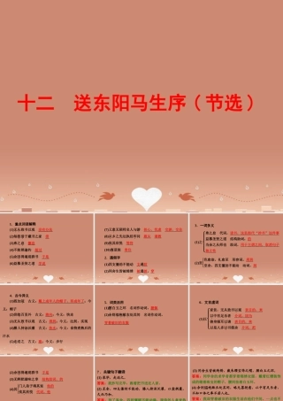 中考语文 第一篇 课内重点文言文梳理十二 送东阳马生序(节选) 讲解课件