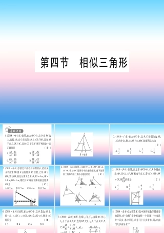 (甘肃专用)中考数学 第一轮 考点系统复习 第4章 三角形 第4节 相似三角形作业课件