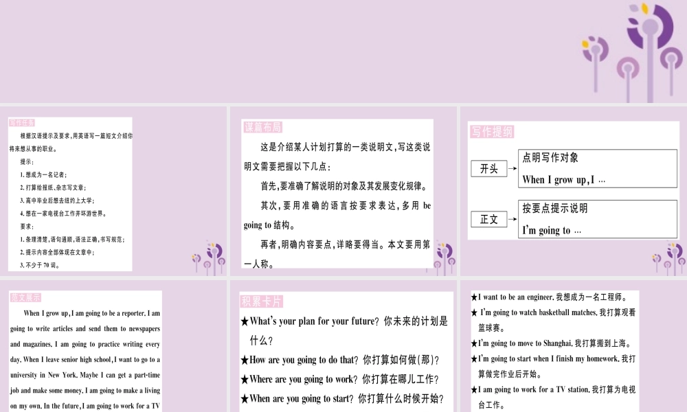 (通用版)八年级英语上册 Unit 6 I m going to study computer science(第6课时)习题课件 (新版)人教新目标版 课件