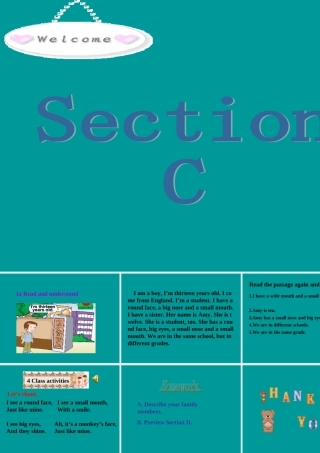 topic1 sectionC 七年级英语上：Unit 2 Topic 1 I have a small nose课件(仁爱版)