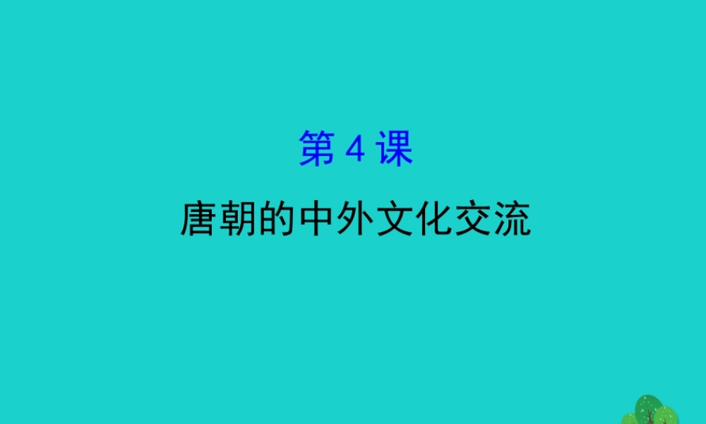 七年级历史下册 第一单元 隋唐时期：繁荣与开放的时代 第4课唐朝的中外文化交流习题课件 新人教版 课件