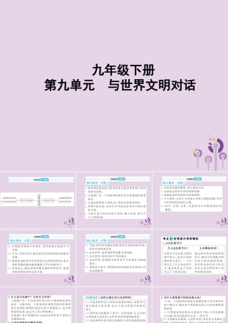 中考道德与法治总复习 九下 第九单元 与世界文明对话课件