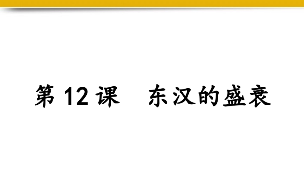 七年级历史 第12课东汉的盛衰课件 华东师大版 课件