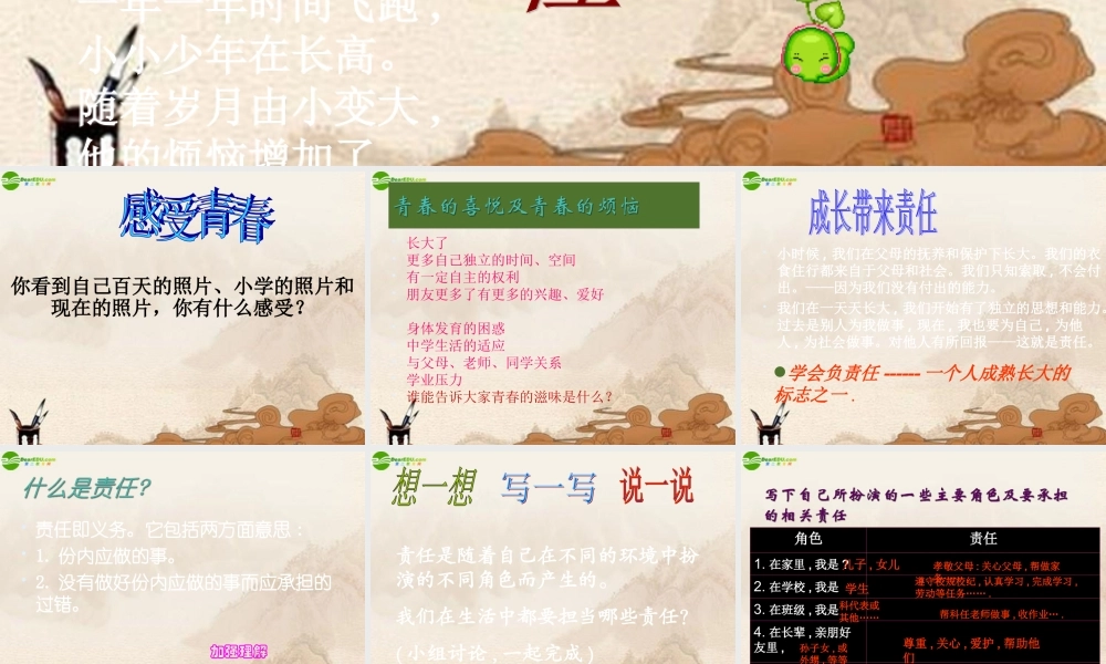 七年级政治上册 3.1角色与责任课件 北师大版 课件