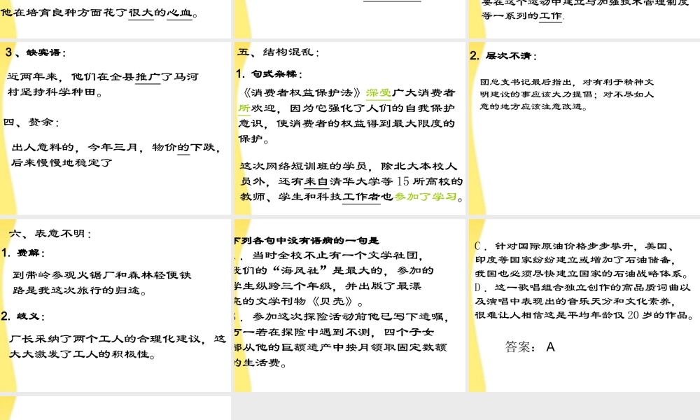 11—12年高三语文病句1 课件