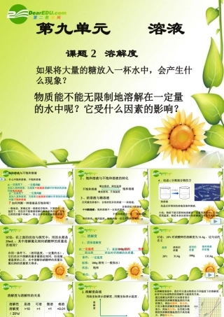 九年级化学下册92溶解度课件1人教新课标版 九年级化学下册92溶解度课件(三套1-3)人教新课标版