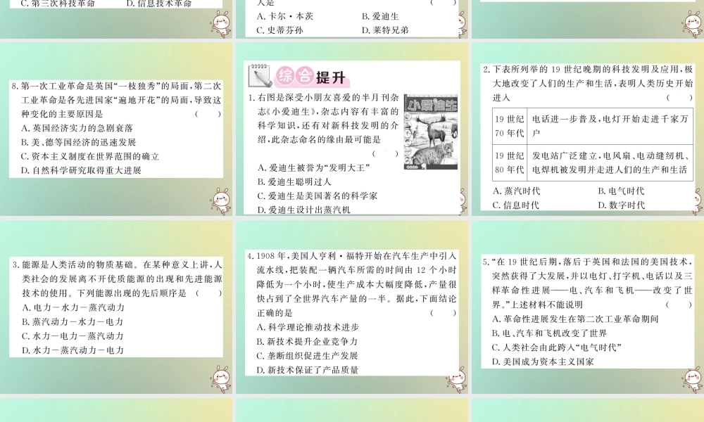 九年级历史上册 第六单元 资本主义制度的扩张和第二次工业革命 第23课 第二次工业革命课件 岳麓版 课件