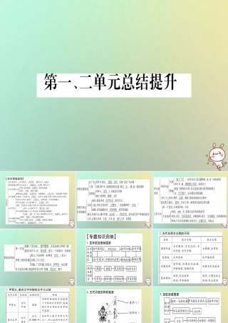 九年级历史上册 第1、2单元 总结提升课件 中华书局版 课件