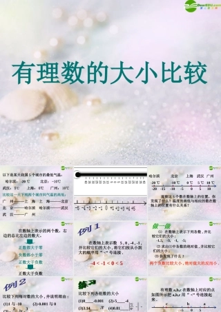 七年级数学上册 有理数的大小比较课件 沪科版 课件