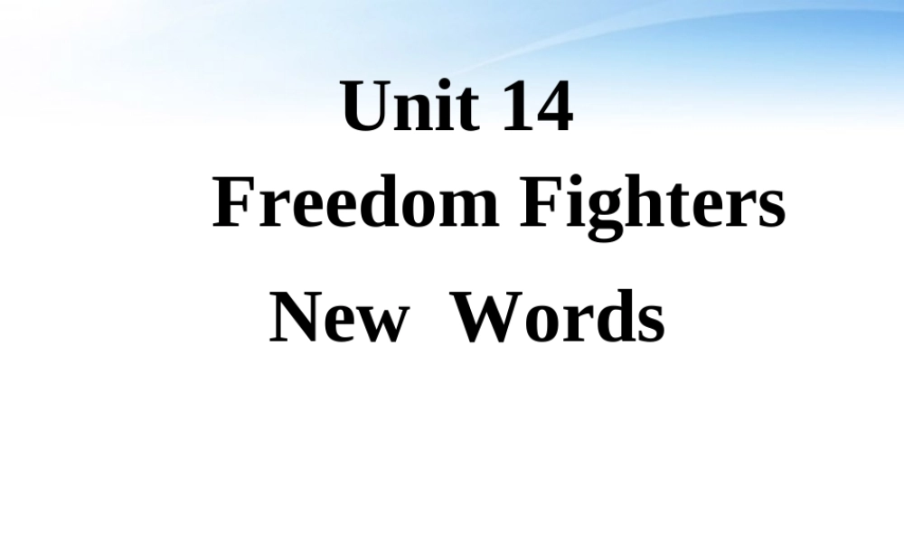 11-12年高二英语 Unit 14 Freedom Fighters New words课件 大纲人教版 课件