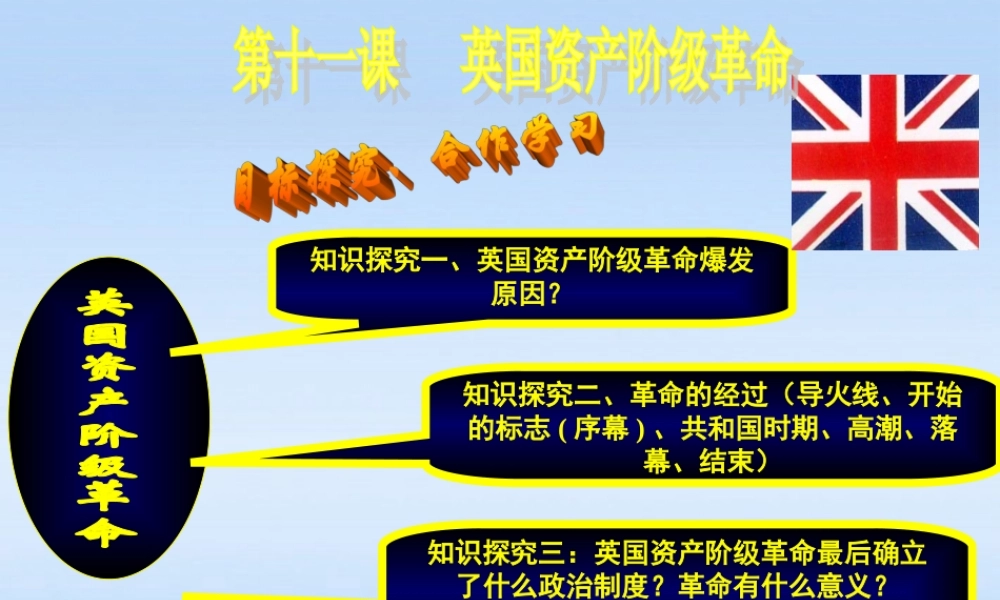 九年级历史上册 第四单元第11课 英国资产阶级革命课件 人教新课标版 课件