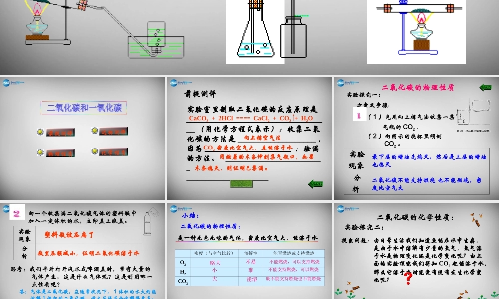 九年级化学上册 第6单元 课题3 二氧化碳和一氧化碳课件 (新版)新人教版 课件