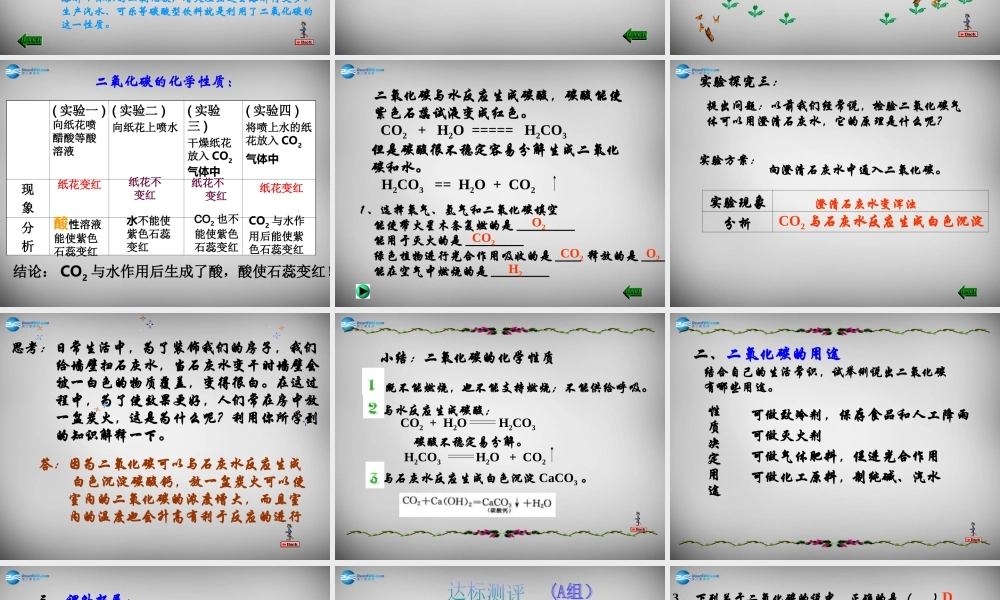 九年级化学上册 第6单元 课题3 二氧化碳和一氧化碳课件 (新版)新人教版 课件