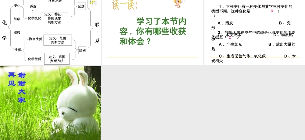 九年级化学第一单元 走进化学世界课题1 物质的变化和性质课件全国通用 课件