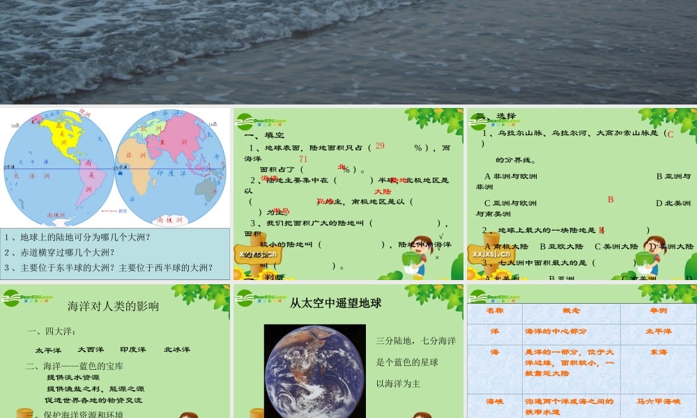 七年级历史与社会上册 第一课海洋对人类的影响 课件 人教新课标版 课件