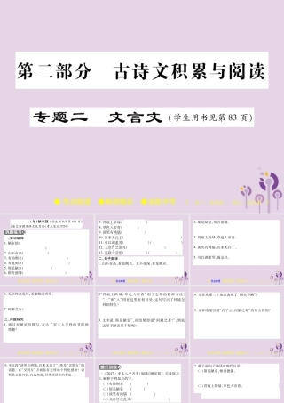 中考语文复习 第二部分 古诗文积累与阅读 专题二 文言文(九)(陋室铭)课件