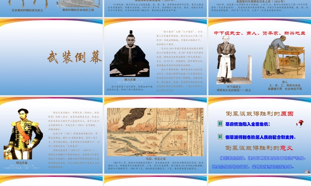 九年级历史上册 第21课(日本明治维新)课件 川教版 课件
