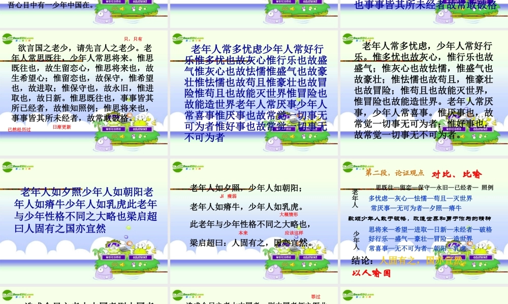 九年级语文上册 (少年中国说)课件 鲁教版 课件