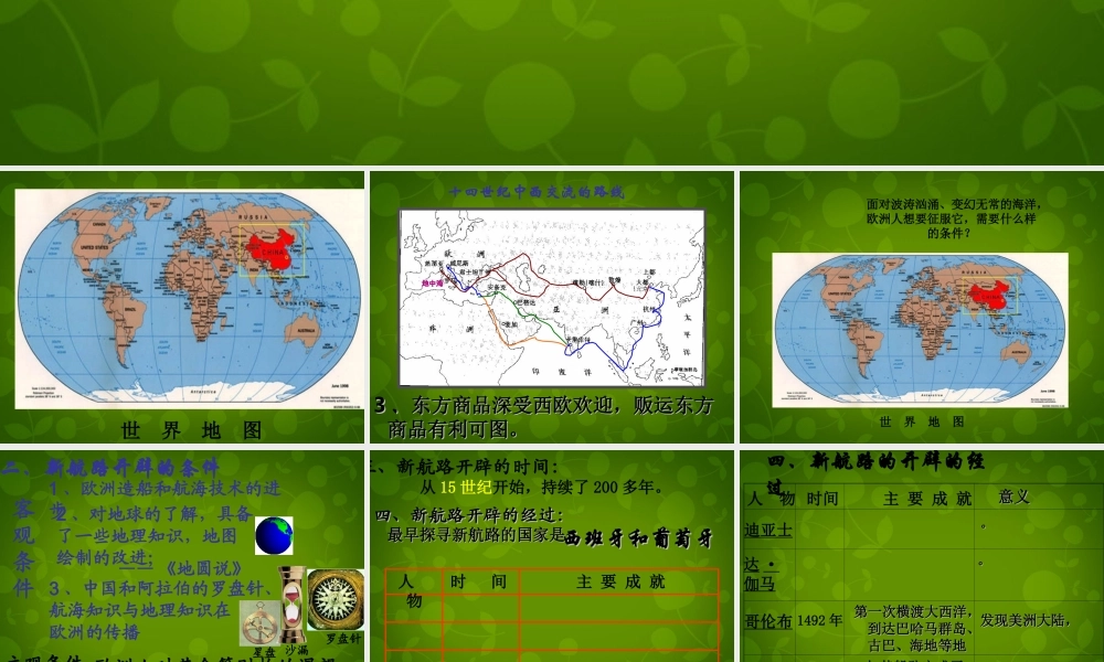 九年级历史上册 2 探险者的梦想课件 北师大版 课件