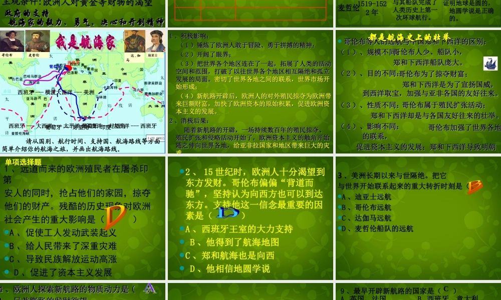 九年级历史上册 2 探险者的梦想课件 北师大版 课件