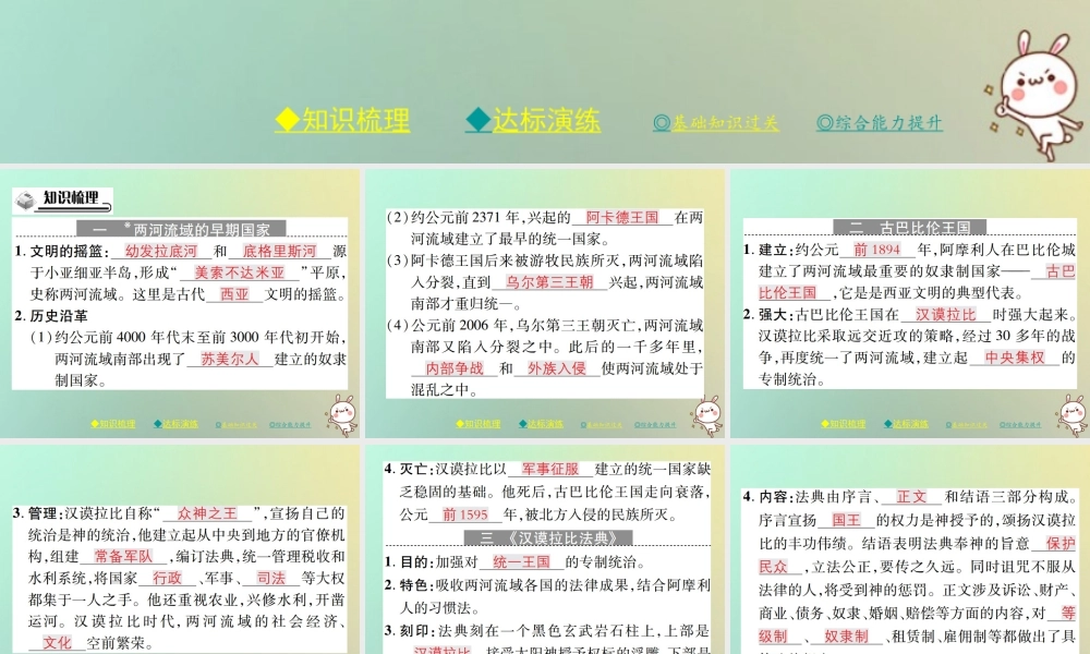 九年级历史上册 第一单元 亚非文明古国 第二课 古巴比伦王国课件 川教版 课件