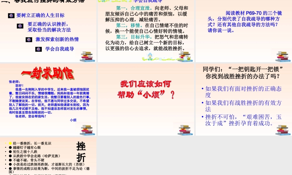 七年级政治下册 第五课(让挫折丰富我们的人生)课件 人教新课标版 课件