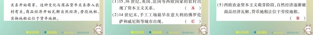 九年级历史上册 第五单元 资本主义的兴起 第十二课 西欧资本主义的产生课件 川教版 课件
