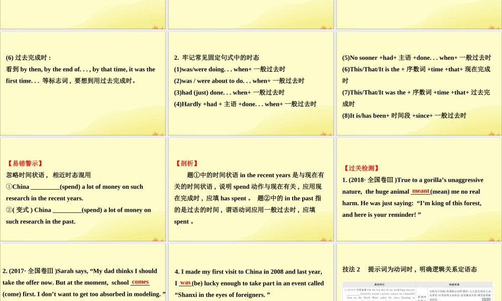 (通用版)高考英语二轮复习 专题4 语法填空 421 动词的时态和语态与主谓一致课件 新人教版 课件