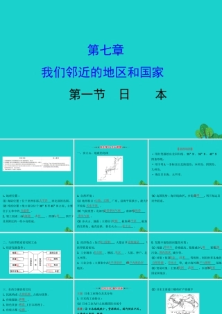 七年级地理下册 第七章 第一节日本习题课件(新版)新人教版 课件