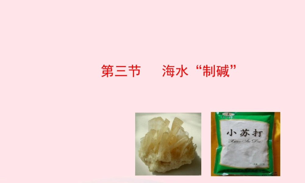九年级化学下册 第八单元 第三节 海水 制碱课件 鲁教版 课件