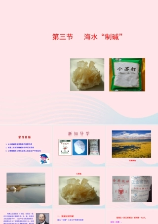 九年级化学下册 第八单元 第三节 海水 制碱课件 鲁教版 课件