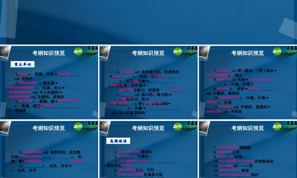 (优化方案)高考英语一轮复习 unit5课件 北师大版必修2 课件