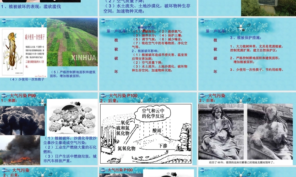 七年级政治上册 第九课 地球在叹息复习课件 人民版 课件