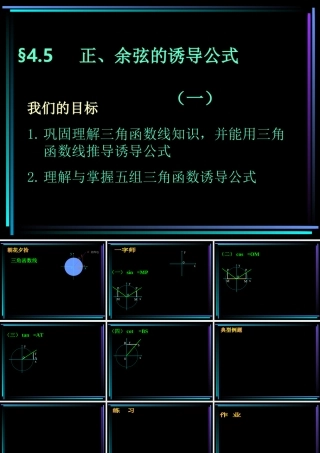 §405 正、余弦的诱导公式(1) 新教材高一数学三角函数全部课件[整理28个]