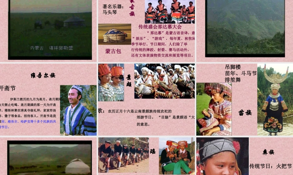 七年级地理多民族的大家庭课件2 鲁教版 课件