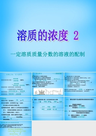 九年级化学下册 93 溶液的浓度课件2 (新版)新人教版 课件