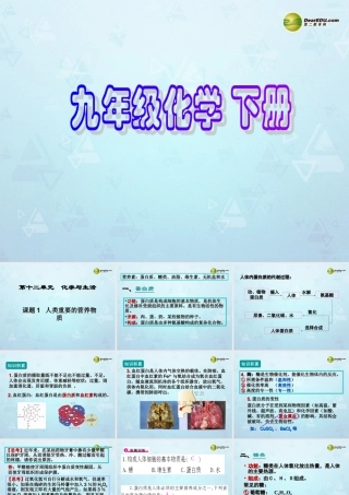 九年级化学下册 第12单元 课题1 人类重要的营养物质课件 新人教版 课件