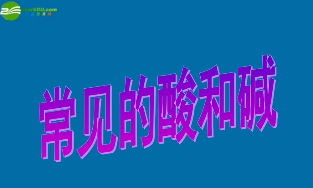 九年级化学 72常见的酸和碱课件7沪教版 课件