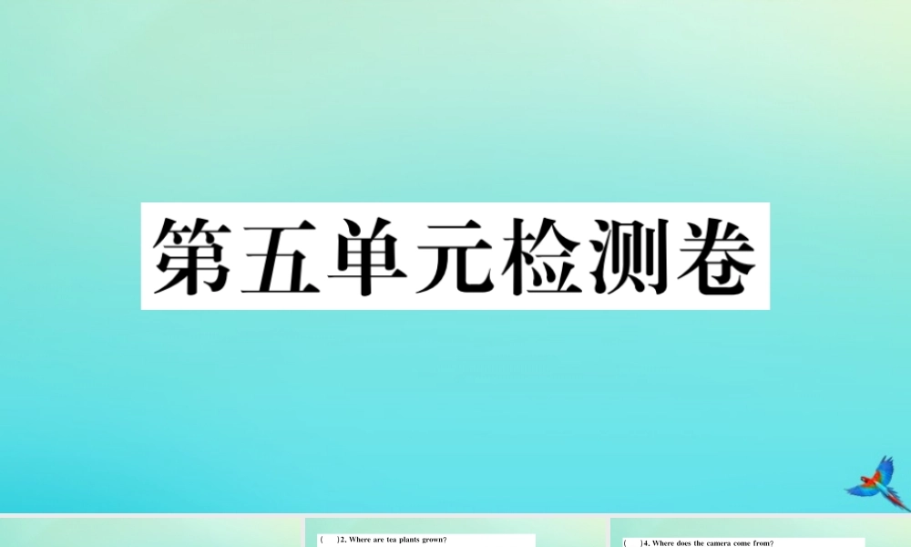 (江西专版)九年级英语全册 Unit 5 What are the shirts made of检测卷习题课件 (新版)人教新目标版 课件