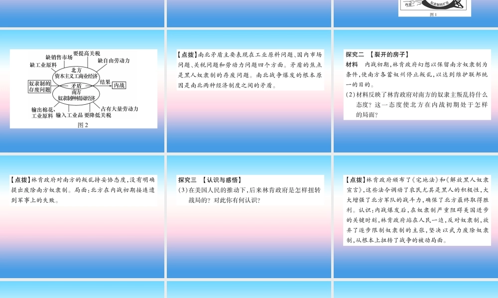 九年级历史下册 第1单元 殖民地人民的反抗与资本主义制度的扩展 第3课 美国内战自主学习课件 新人教版 课件