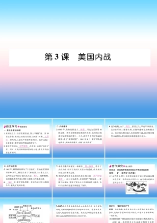 九年级历史下册 第1单元 殖民地人民的反抗与资本主义制度的扩展 第3课 美国内战自主学习课件 新人教版 课件