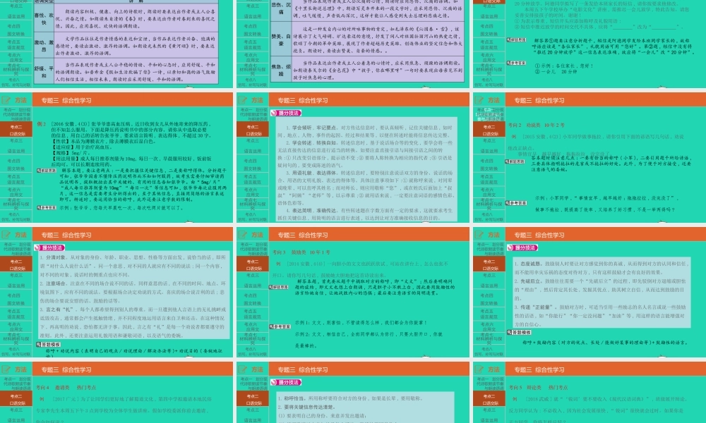 中考语文总复习 第二部分 语文积累与综合运用 专题三 综合性学习课件