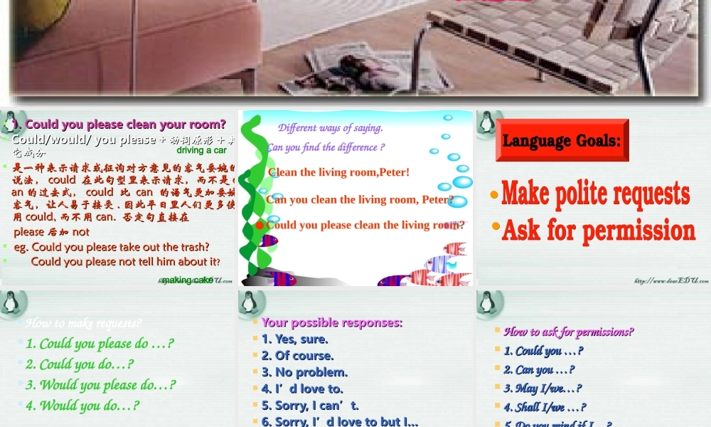 unit11 八年级英语Unit11 Could you please clean your room课件(含flash)新课标 人教版 八年级英语Unit11 Could you please clean your room课件(含flash)新课标 人教版